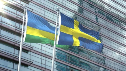 Flag of Rwanda VS Flag of Sweden Stock Footage 343556018