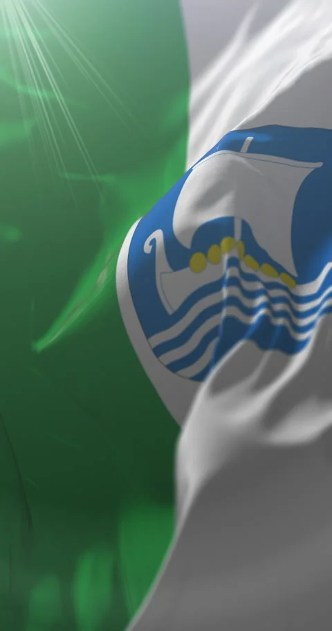 Flag of Saare County, Estonia. Loop. 4K Vertical Video stock 316585830