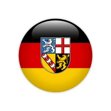 Flag of Saarland button Stock Illustration