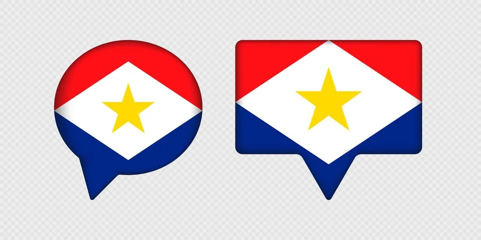Flag of Saba in speech bubble. Stock Illustration