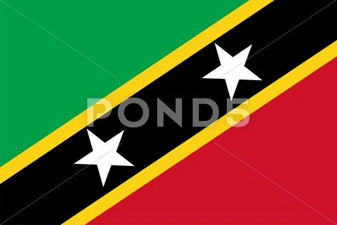 Flag of Saint Christopher and Nevis Stock Photos