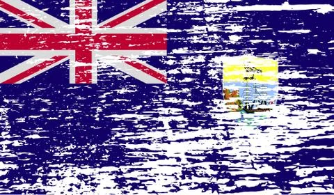 Flag of Saint Helena with old texture. Vector Stock Illustration