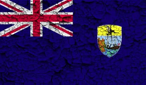 Flag of Saint Helena with old texture. Vector Stock Illustration