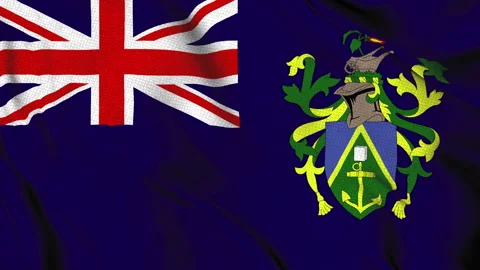 Flag of Saint Helena with Union Jack and crest Stock Footage 314677518