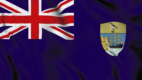 Flag of Saint Helena with Union Jack and island emblem Stock Footage 314677727