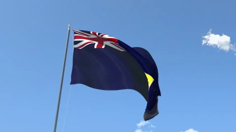 The flag of Saint Helena Waving on the Wind. Stock Footage 48940282