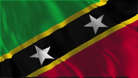 Flag of Saint Kitts and Nevis waving slowly Stock-Footage 339791946