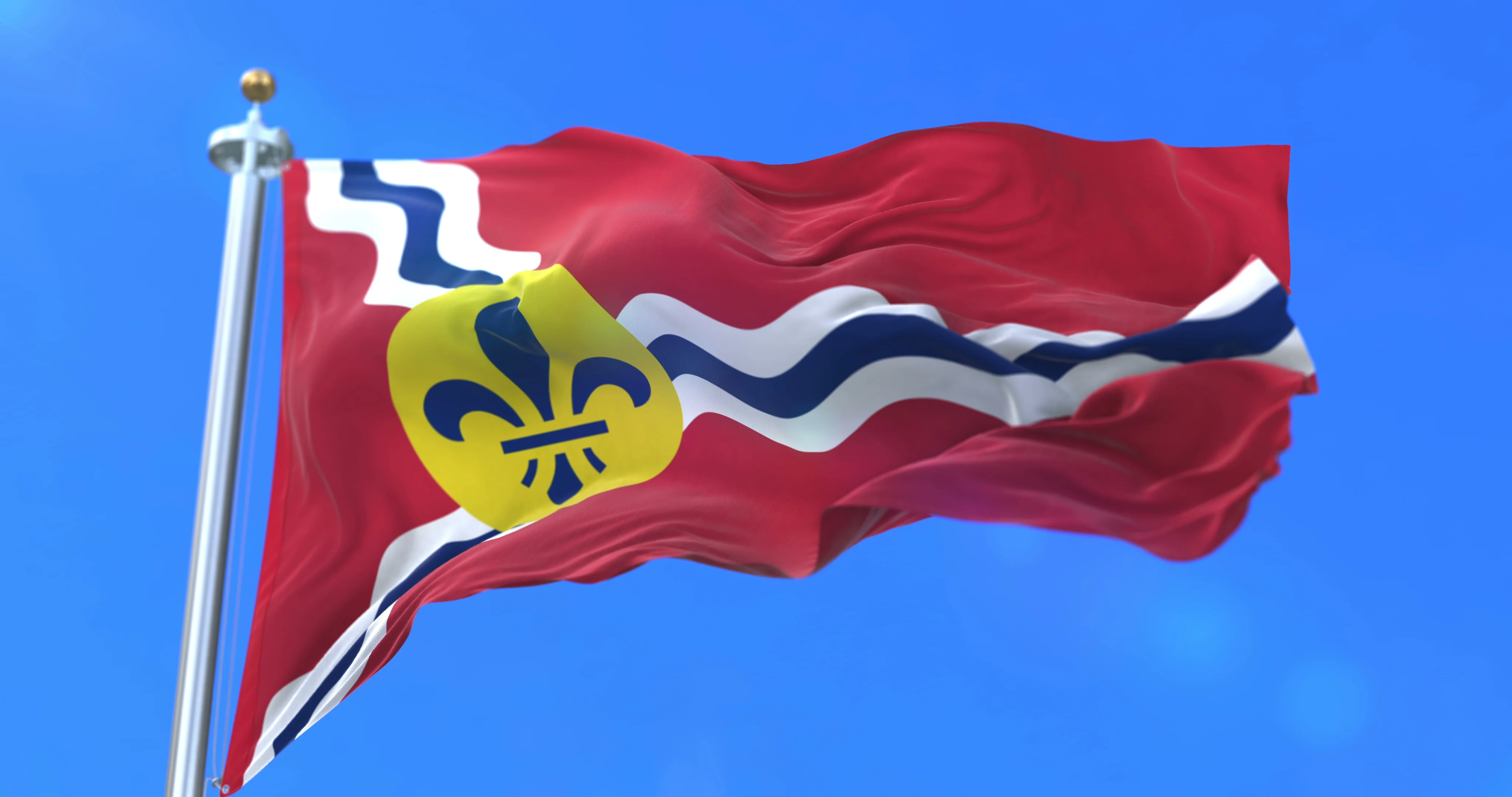 Flag with St. Louis City SC Logo Loop, Stock Video