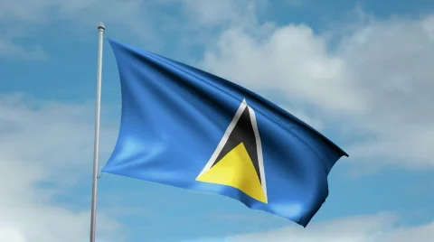 Flag of Saint Lucia 스톡 동영상 450008