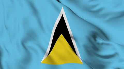 Flag of Saint Lucia gently waving in the wind Stock Footage 139936715