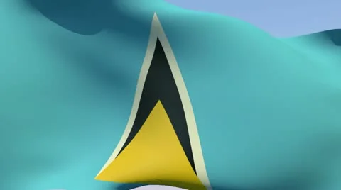 Flag of Saint Lucia HD Stock Footage 14896072
