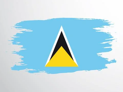 Flag of Saint Lucia painted with a brush Stock Illustration