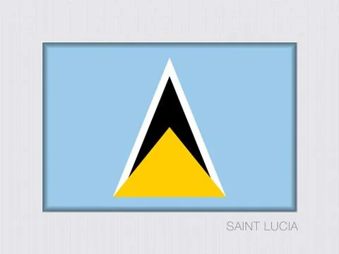 Flag of Saint Lucia. Rectangular Official Flag. Aspect Ratio 2 to 3 스톡 일러스트