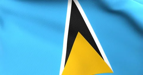 Flag of Saint Lucia Waving 3D Animation Close up, 4K UHD 60 FPS Stock Footage 165523699
