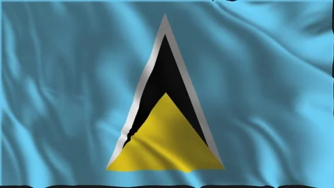 Flag of Saint Lucia waving slowly Stock-Footage 339792018