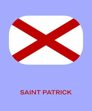 Flag Of Saint Patrick, Saint Patrick flag, National flag of Saint Patrick. .. Stock Illustration