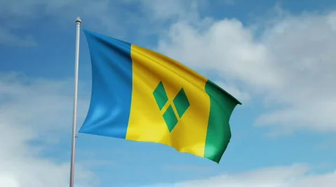 Flag of Saint Vincent and the Grenadines 스톡 동영상 445149