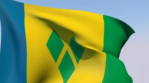 Flag of Saint Vincent and the Grenadines HD Stock Footage 14803695
