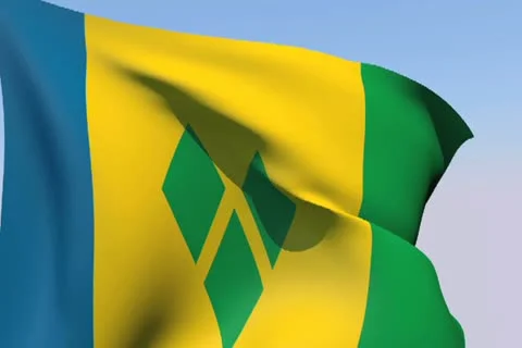 Flag of Saint Vincent and the Grenadines NTSC Stock-Footage 14804316
