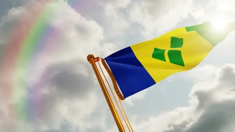 Flag of Saint Vincent and the Grenadines Waving, Realistic Animation, 4K  60 FPS Vidéo 135964569