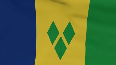 Flag Saint Vincent and the Grenadines patriotism national freedom, seamless loop Stock Footage 162653314