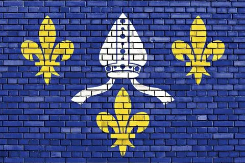 Flag of Saintonge painted on brick wall Stock Illustration