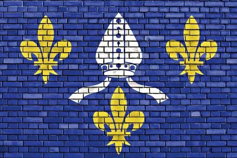 Flag of Saintonge painted on brick wall Stock Illustration