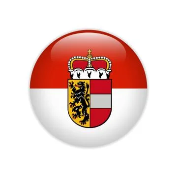 Flag of Salzburg state button 스톡 일러스트