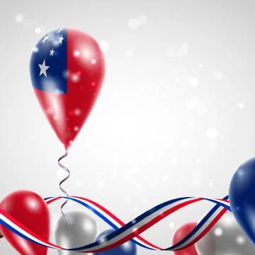 Flag of Samoa on balloon Stock Illustration