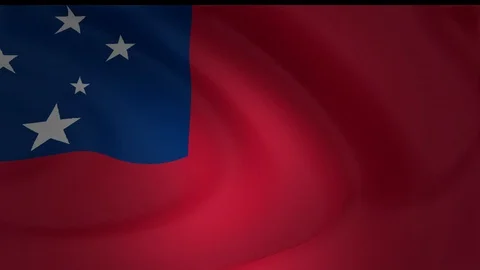 Flag of Samoa blowing beautifully in the wind collection Stock Footage 91280524