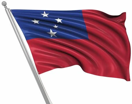 Flag of Samoa, This is a computer generated and 3d rendered image Stock Illustration