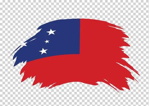 Flag of Samoa with distressed paint stroke brush effect Stock Illustration