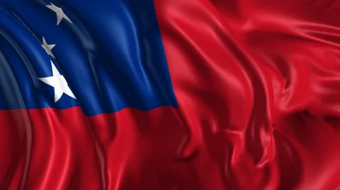 Flag of Samoa Stock Footage 34256926