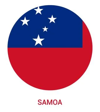Flag Of Samoa, Samoa flag, National flag of Samoa. circle flag of Samoa. Stock Illustration