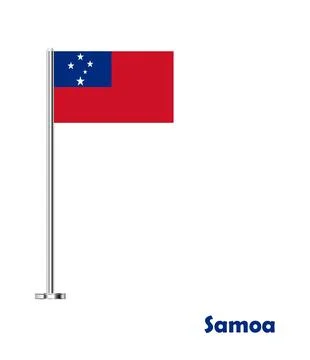 Flag Of Samoa, Samoa flag, National flag of Samoa. table flag of Samoa. Stock Illustration