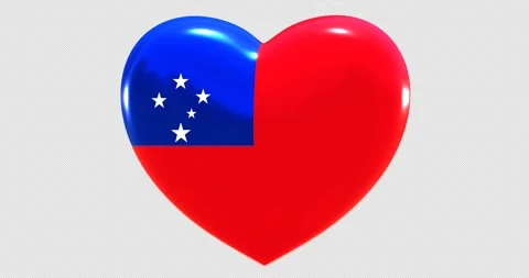 Flag of Samoa on turning Heart 3D Loop Animation with Alpha Channel 4K UHD 60FPS Stock Footage 171192730