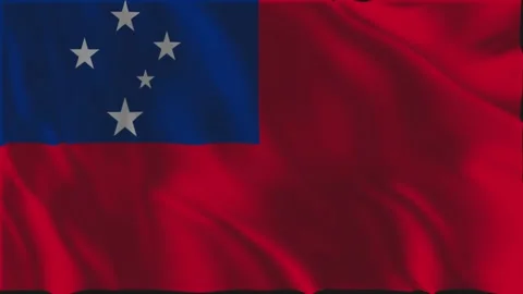 Flag of Samoa waving slowly Stock-Footage 339246879