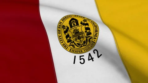 Flag of San Diego City Loop Stock Footage 241164736