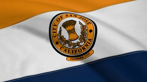 Flag of San Jose City Loop Stock Footage 241164725