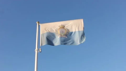 Flag of San Marino Stock Footage 124521483
