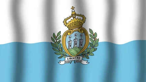 Flag of San Marino Stock Footage 175855491