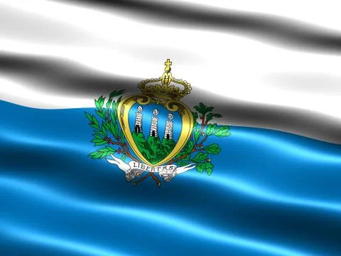 Flag of san marino Stock Illustration