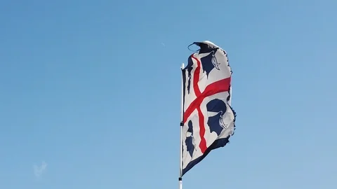Flag of Sardinia island Stock Footage 117107330