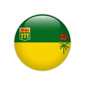 Flag of Saskatchewan button Stock Illustration