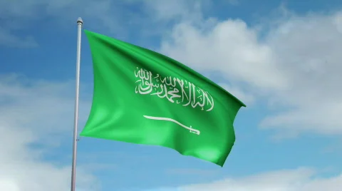 Flag of Saudi Arabia 스톡 동영상 445132