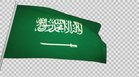 Flag Saudi Arabia Stock Footage 61440009