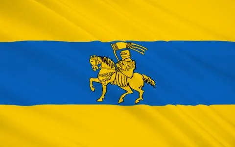 Flag of Schwerin is the capital and second-largest city of the northern Germa Stock Illustration