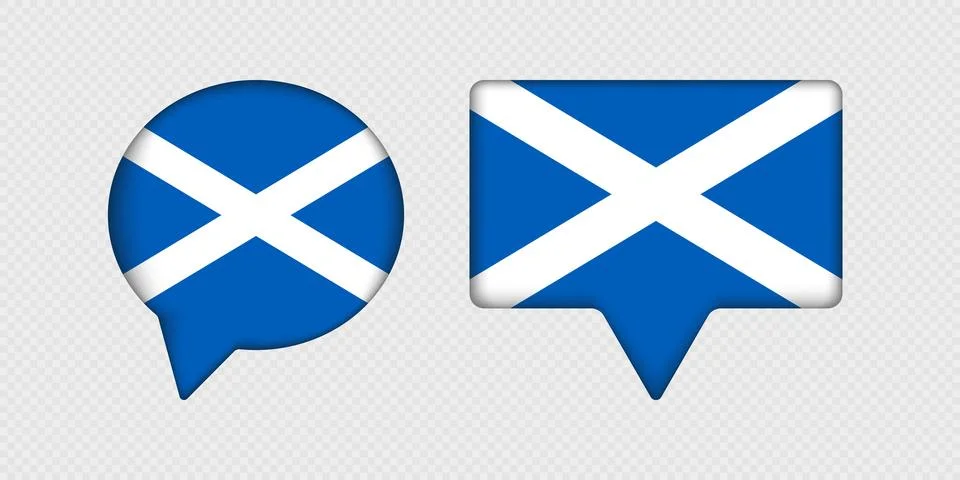 Flag of Scotland in speech bubble. Stock Illustration