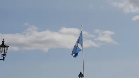 Flag of Scotland waving in the wind Stock Footage 111826696