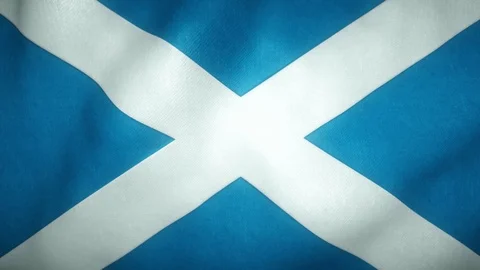 Flag of scotland waving in the wind Stock-Footage 125885459